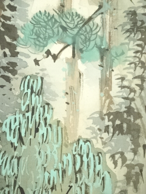 道具 ] - 道具 宮瀬泉城筆 江山佳趣図 淡色山水 肉筆絹本掛軸（共箱